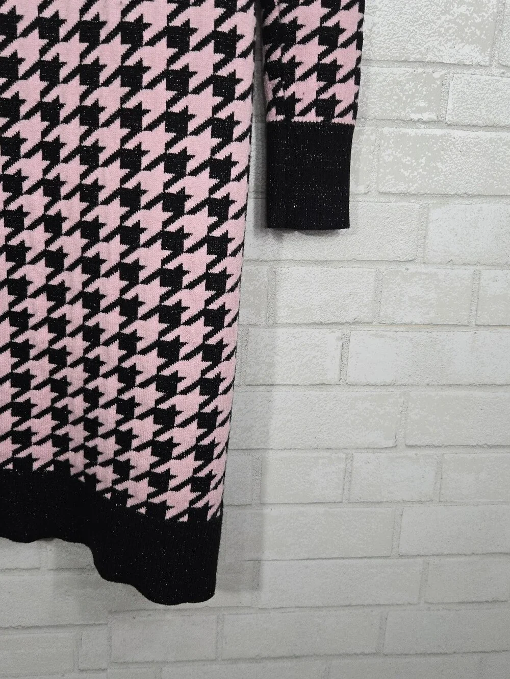 EXPRESS Metallic Houndstooth Print Duster Cardigan